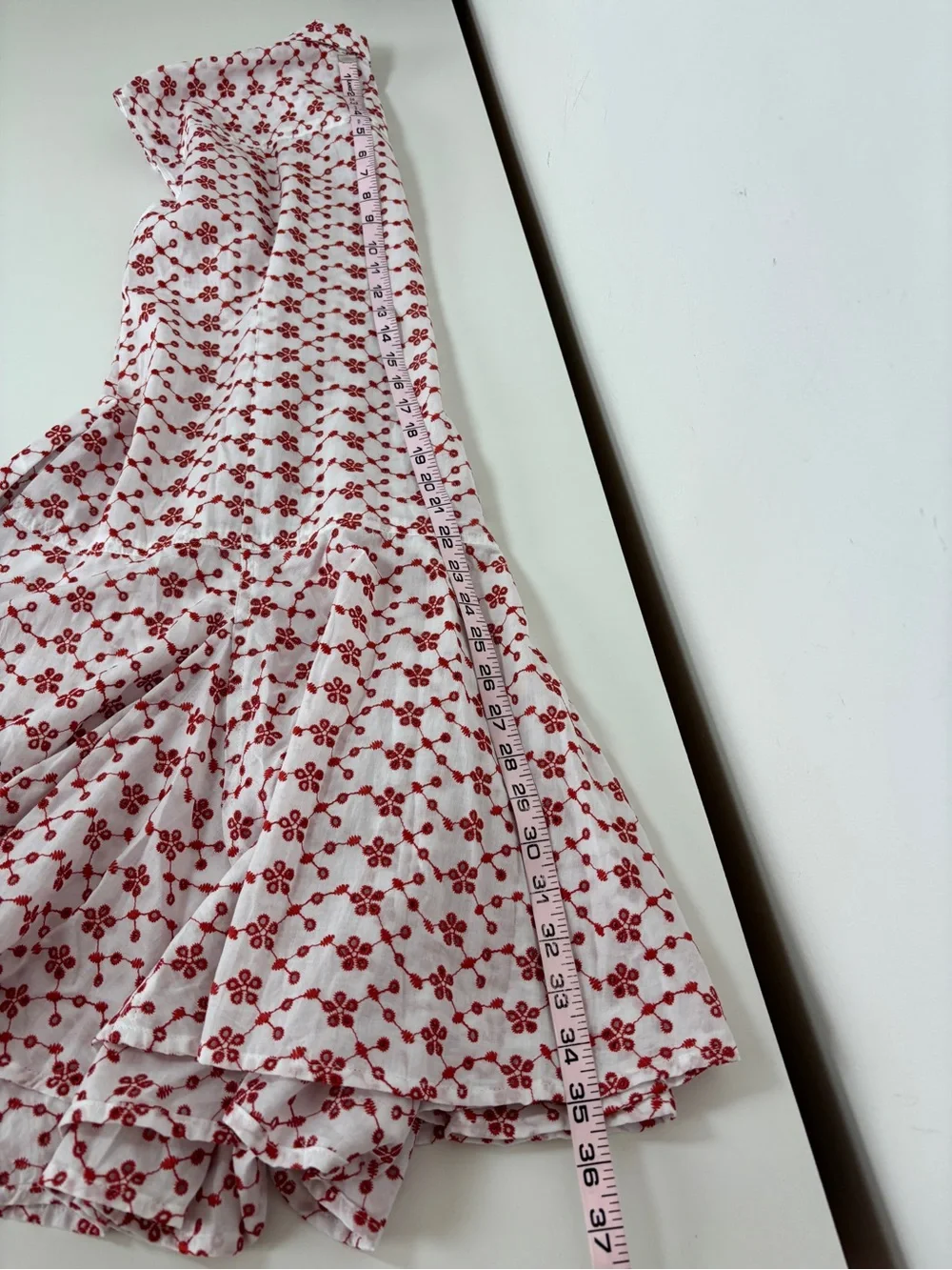 J. Crew Mini Eyelet Shirt Dress Crimson White Cotton Fit Flare Floral Size 12NWT